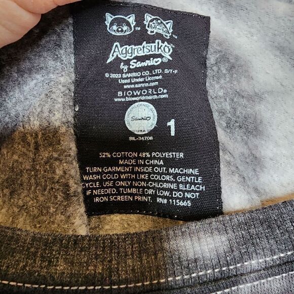 1X 14W 16W Torrid Black Pink Aggretsuko Sanrio Cozy Fleece Sweatshirt Tiedye NWT - Picture 6 of 7